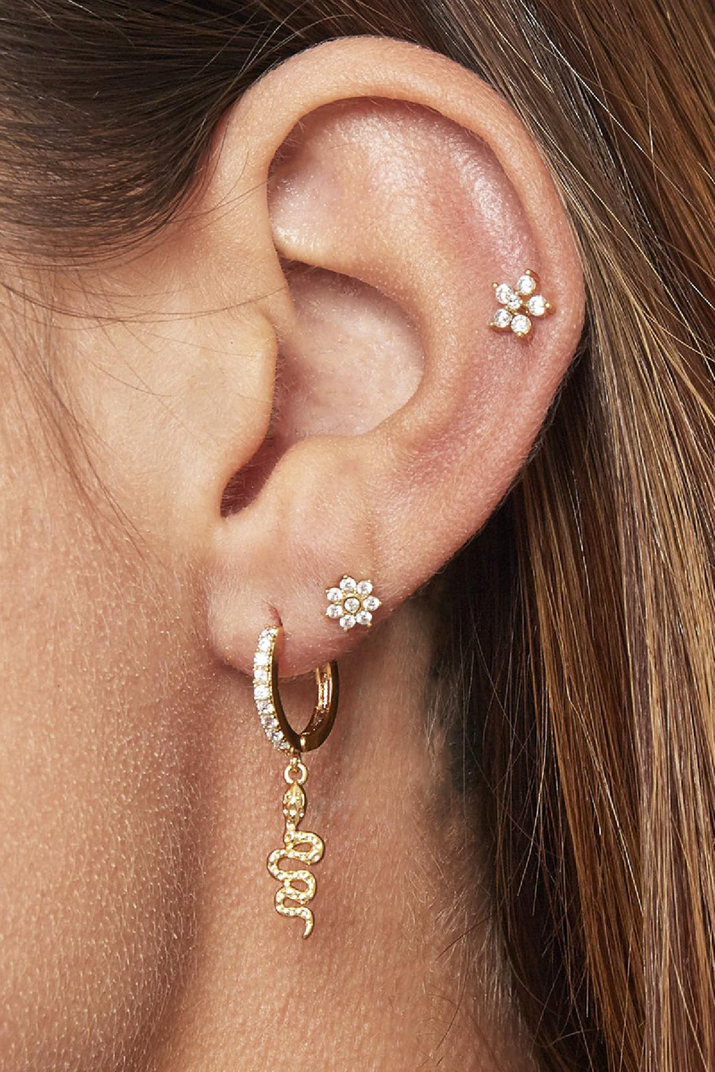 Piercing Flower Argenté Cuivré,Acier inoxydable