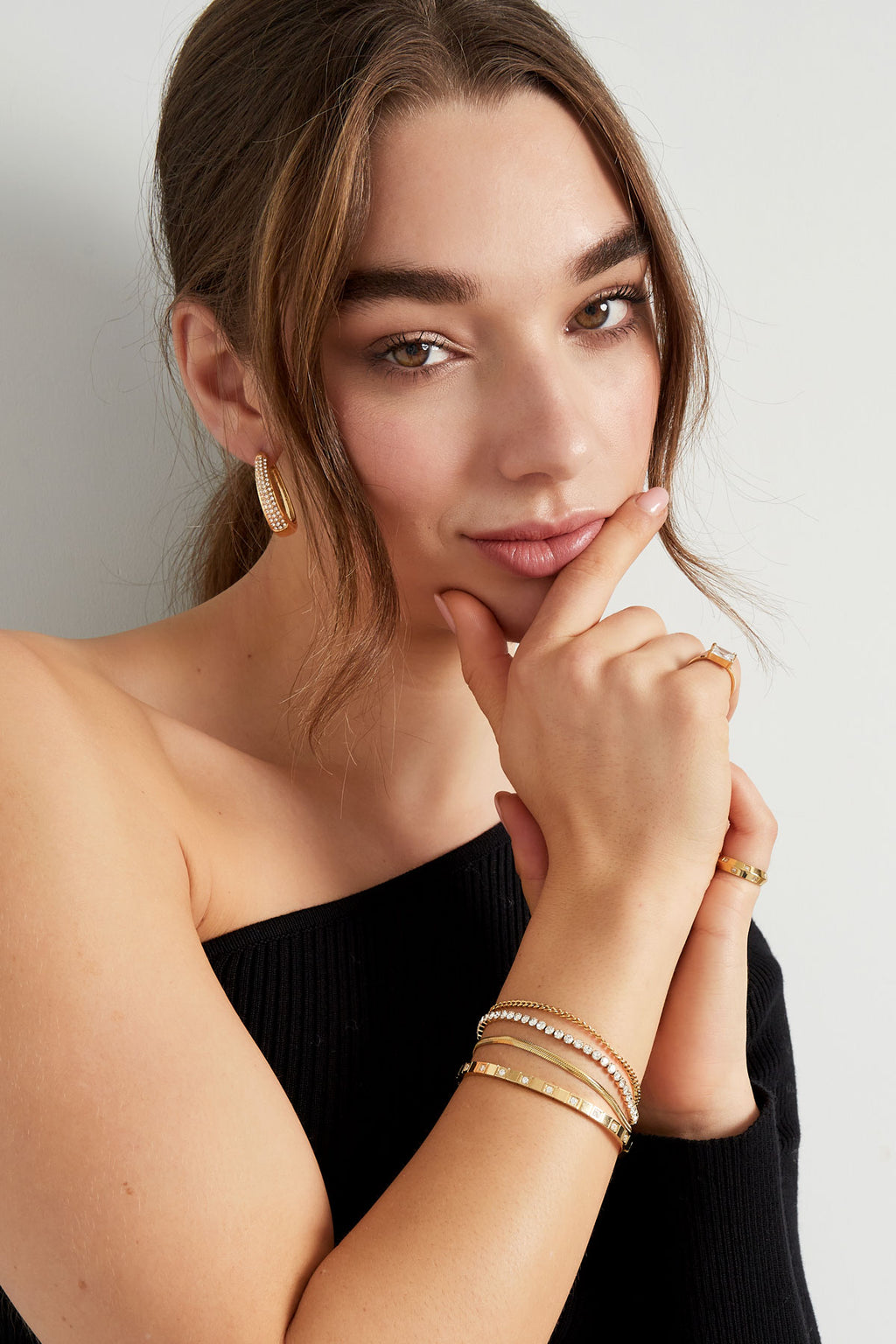 bracelet double couche de pierres