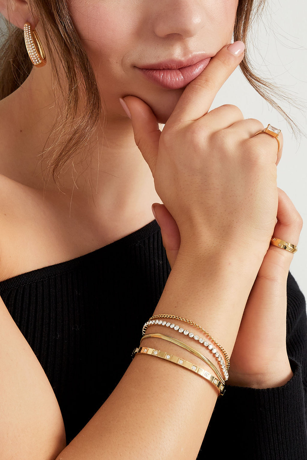 bracelet double couche de pierres