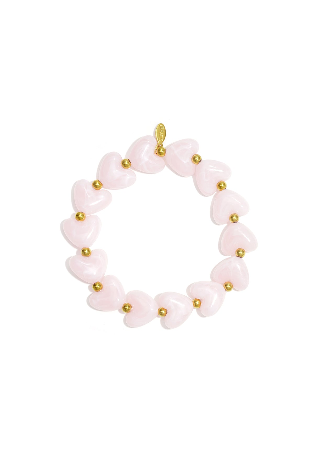 Bracelet élastique en perles en forme de cœur