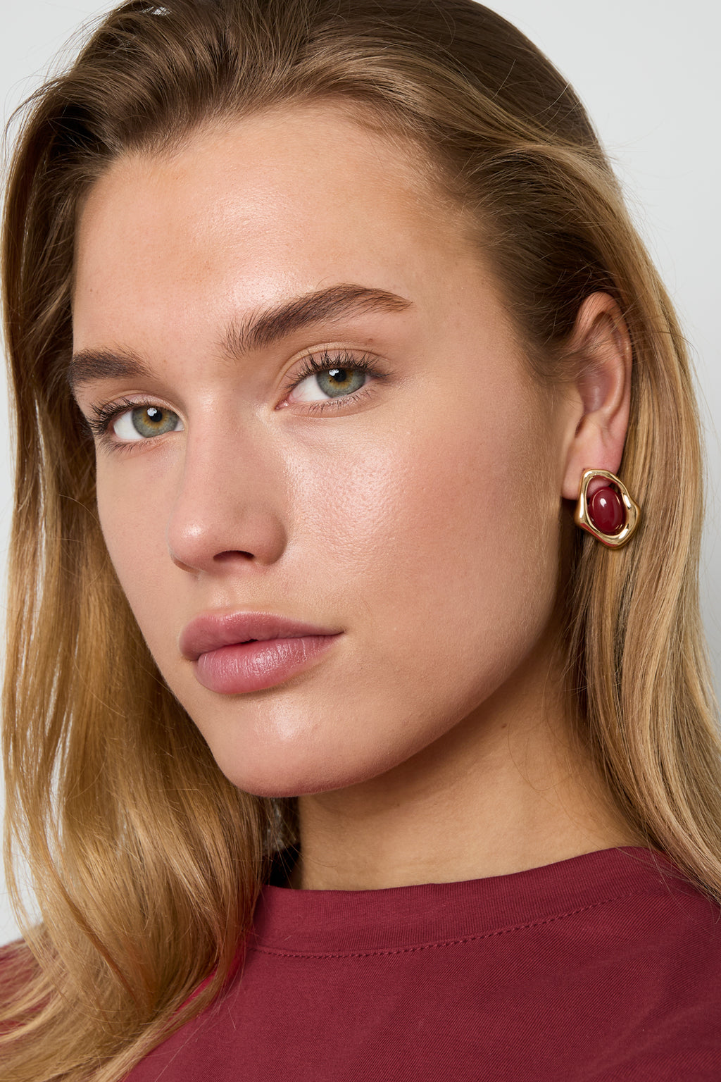 Boucles d'oreilles puces en alliage, forme irrégulière, style rétro, collection Daily Simple, bijoux pour femmes