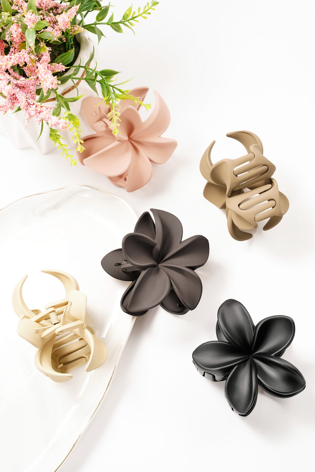 Pince à cheveux fleur - Plastique