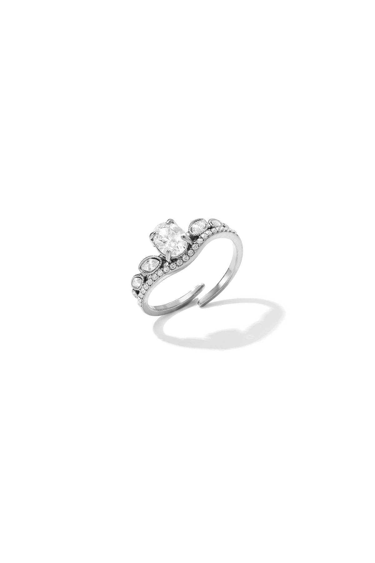 Bague minimaliste en acier inoxydable, forme elliptique, collection Simple Daily Simple, bijoux pour femmes