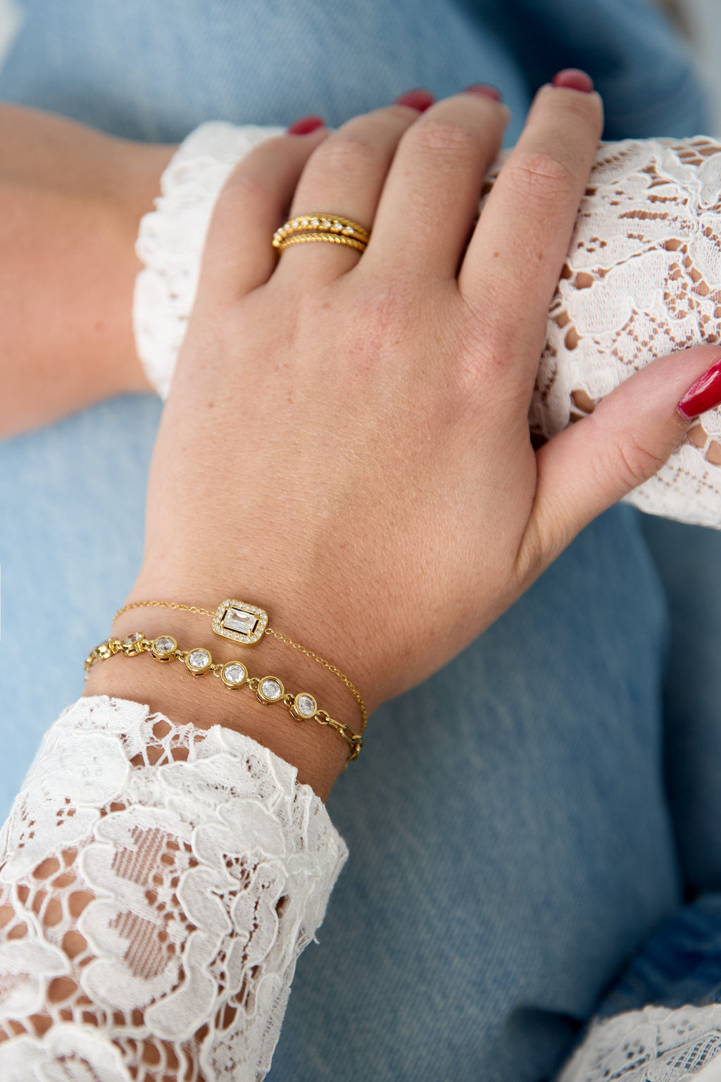 Bracelets à breloques rectangulaires en acier inoxydable, collection Simple Daily Simple, bijoux pour femmes