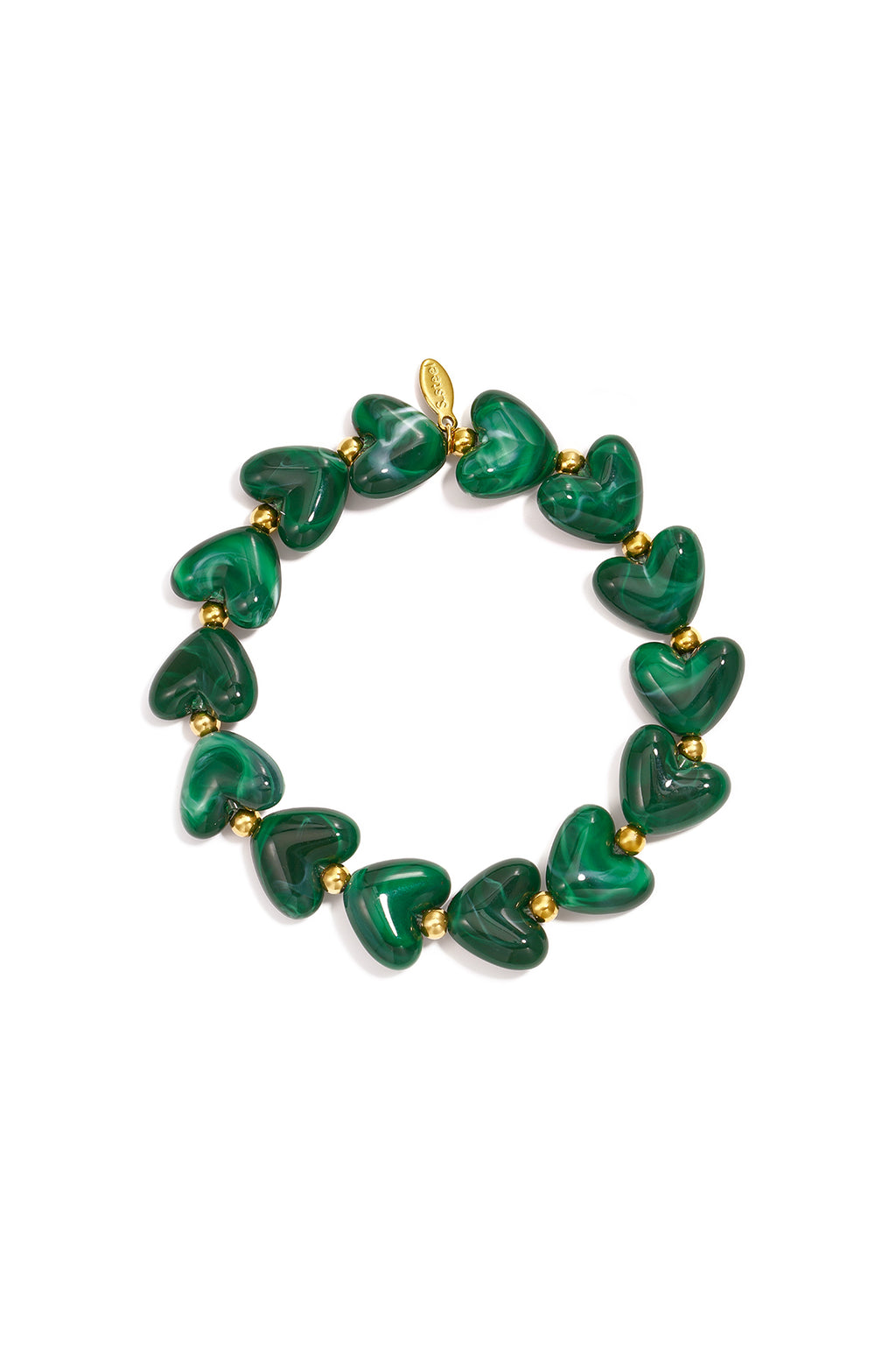 Bracelet élastique en perles en forme de cœur