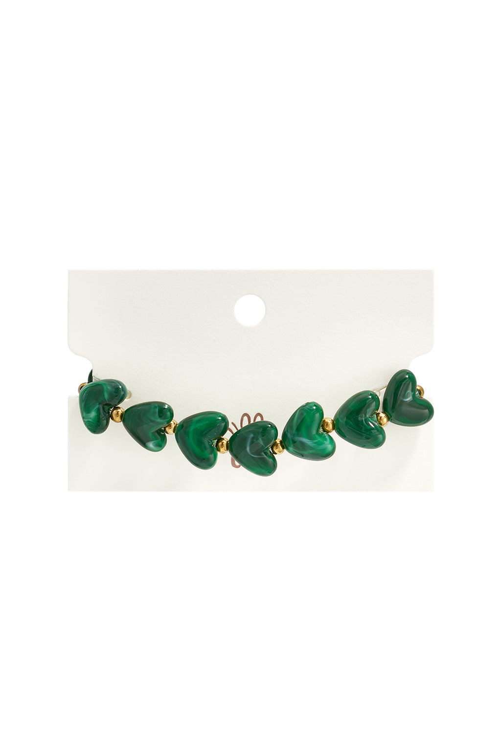 Bracelet élastique en perles en forme de cœur