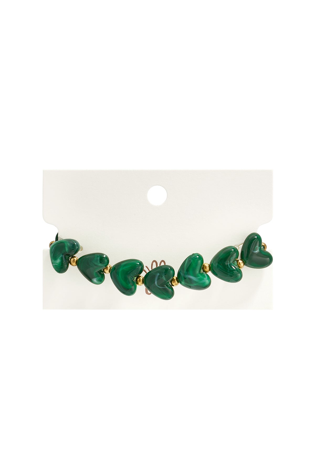 Bracelet élastique en perles en forme de cœur