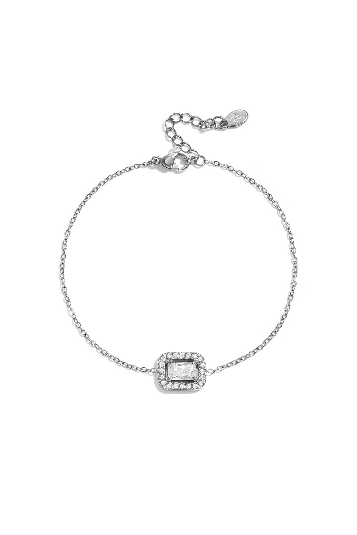 Bracelets à breloques rectangulaires en acier inoxydable, collection Simple Daily Simple, bijoux pour femmes