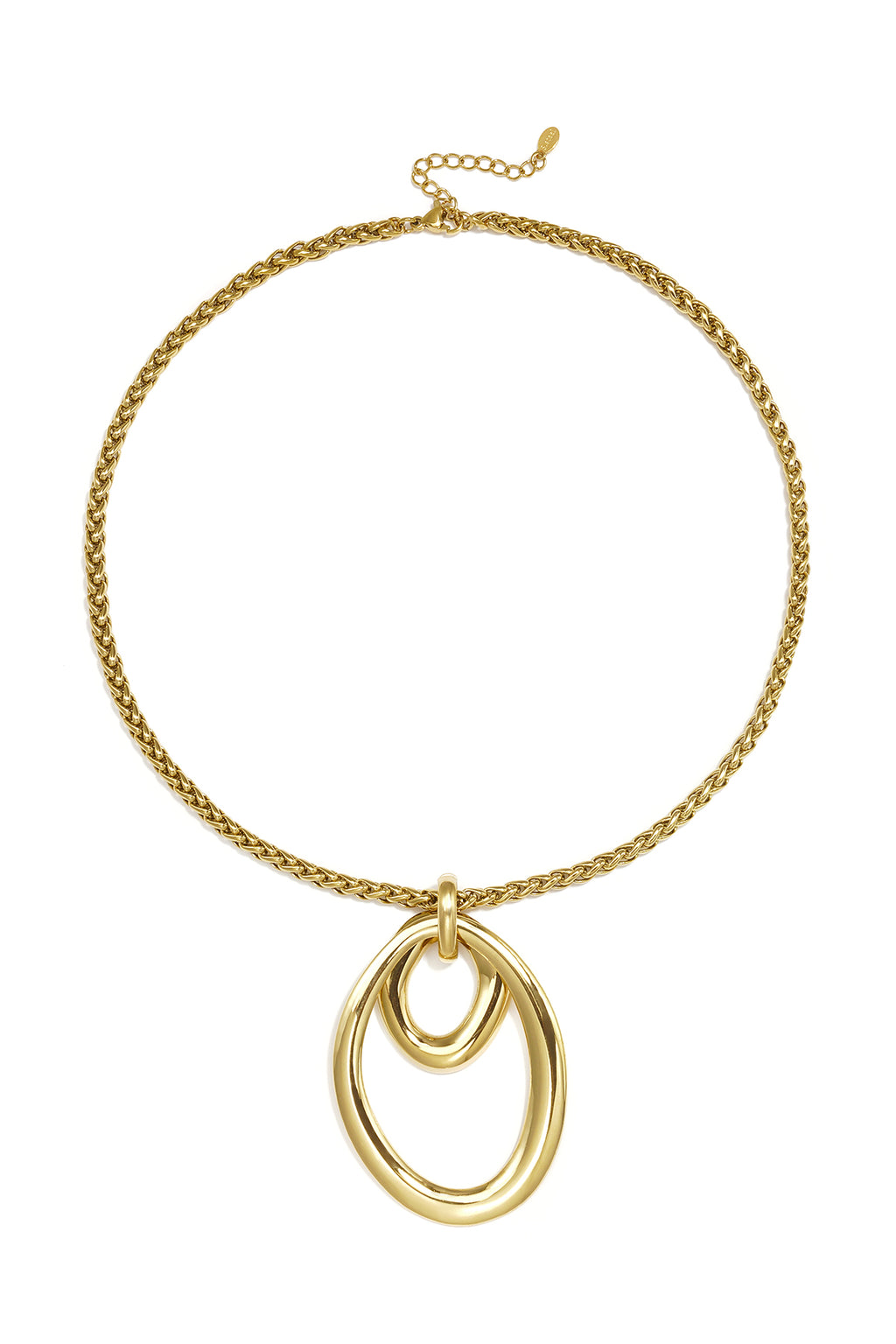 Colliers pendentifs en acier inoxydable, style cercle, collection décontractée et simple pour femmes