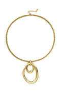 Colliers pendentifs en acier inoxydable, style cercle, collection décontractée et simple pour femmes