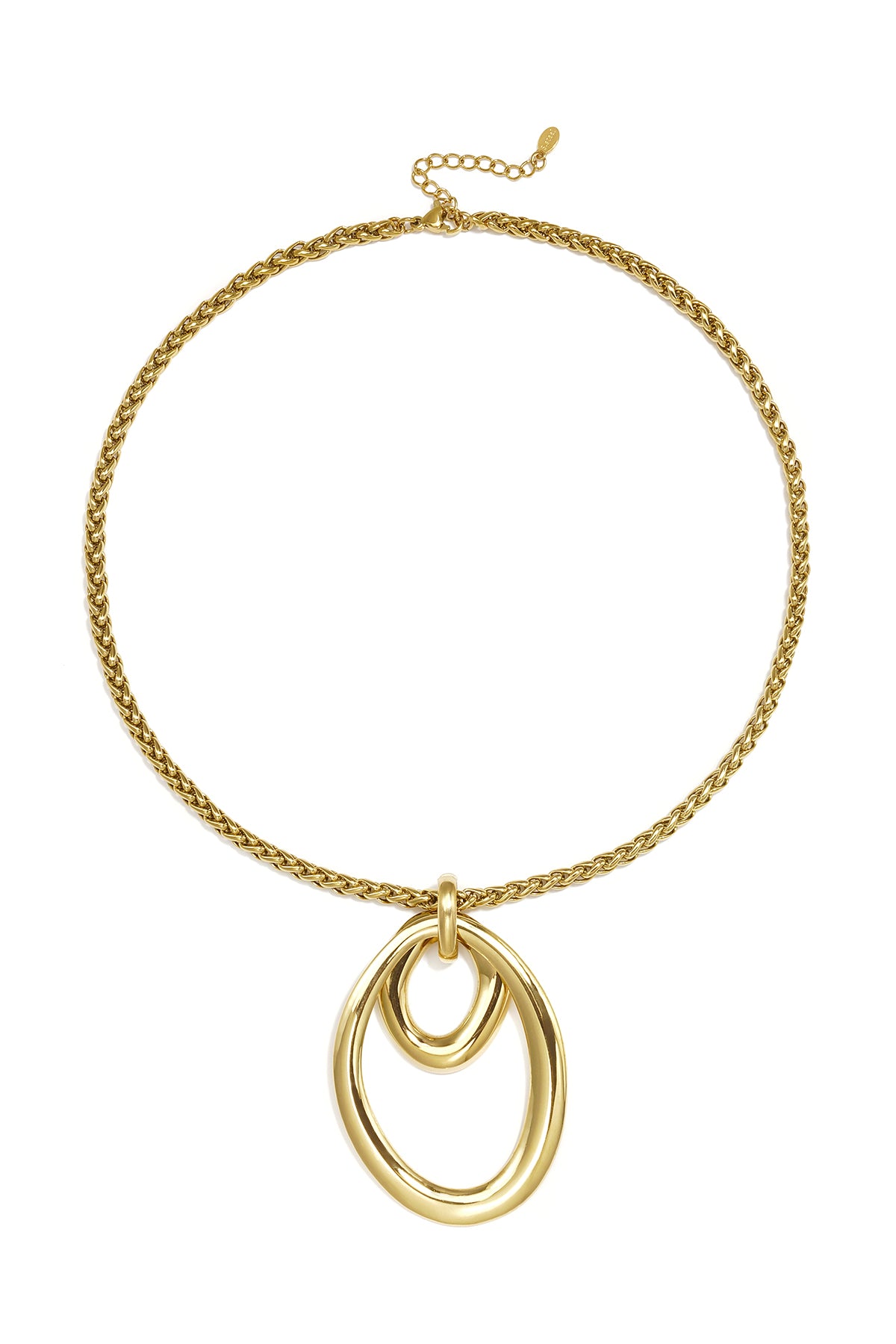 Colliers pendentifs en acier inoxydable, style cercle, collection décontractée et simple pour femmes