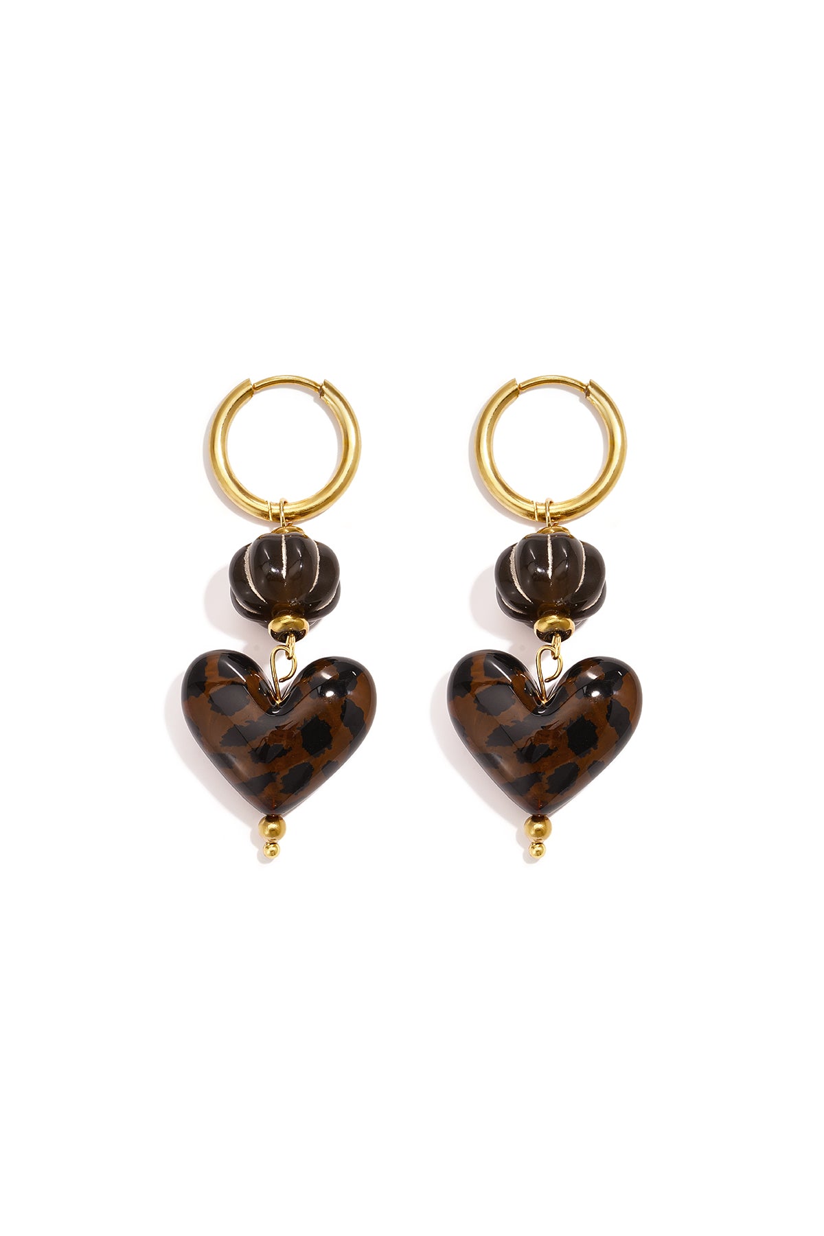 Boucles d'oreilles en perles d'acier inoxydable en forme de cœur, collection Daily Simple, bijoux pour femmes