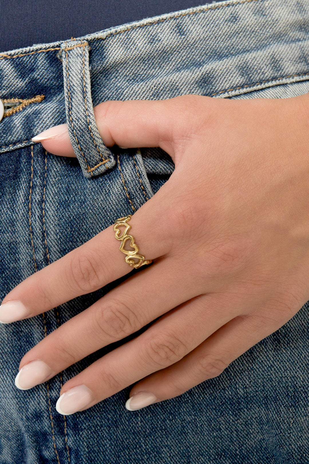 Bagues minimalistes en acier inoxydable, style cœur, décontractées, simples et quotidiennes, bijoux pour femmes