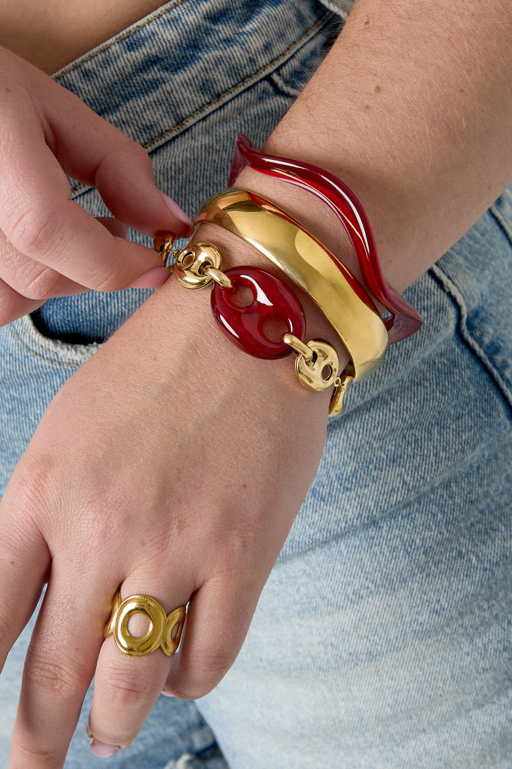 Bracelets à maillons en acier inoxydable, forme géométrique, collection Simple Daily Simple, bijoux pour femmes